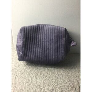Exuviance Quilted Purple Cosmetic Bag - Soft Velvet  With Zipper Closure*New